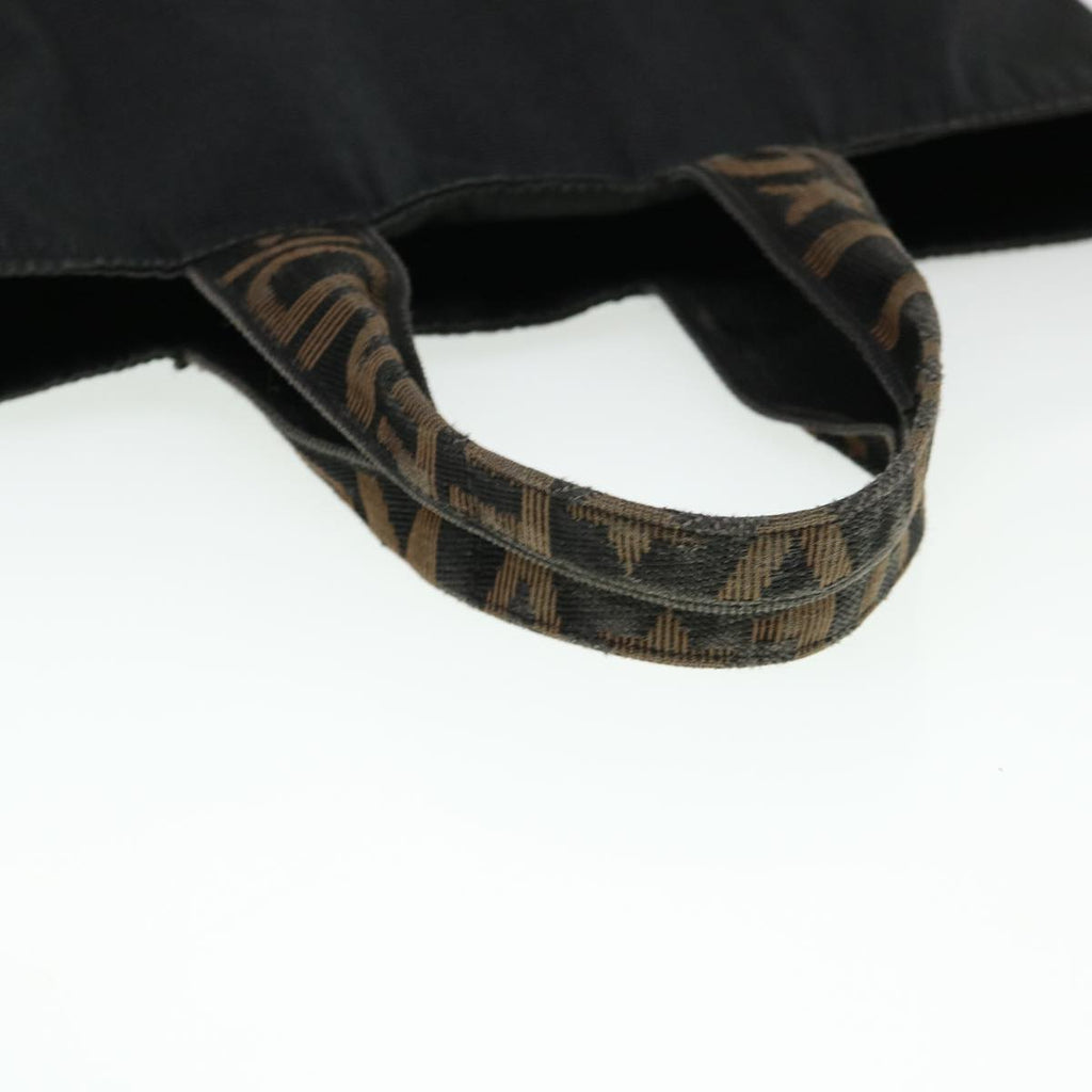 FENDI Hand Bag Nylon Brown Black yb047