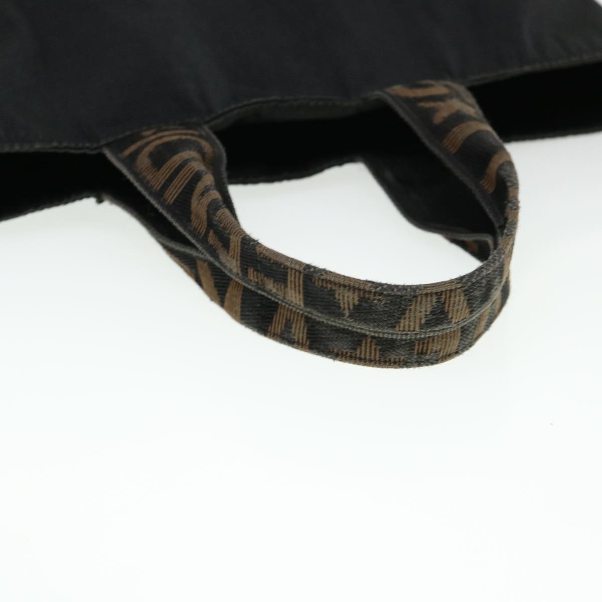 FENDI Hand Bag Nylon Brown Black yb047