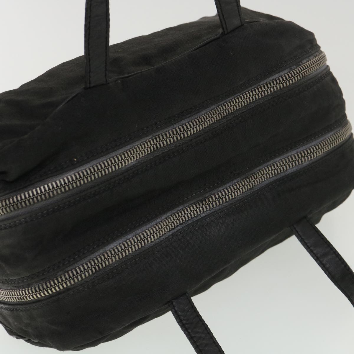 FENDI Hand Bag Canvas Black yb063