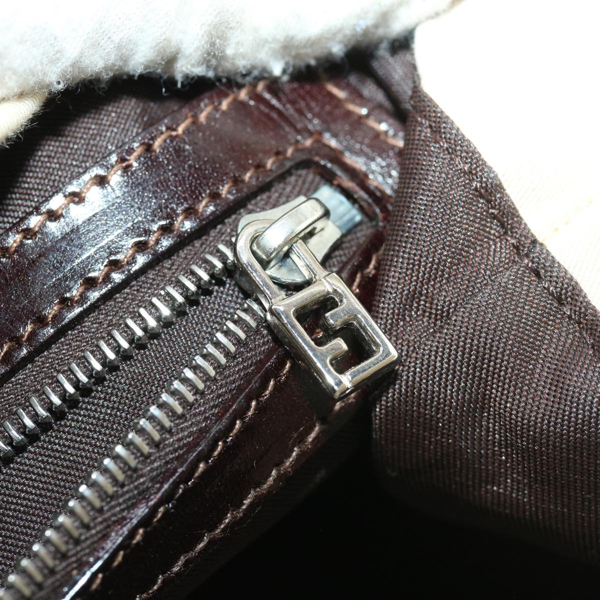 FENDI Shoulder Bag Canvas Beige 2262-26637-008 yb066