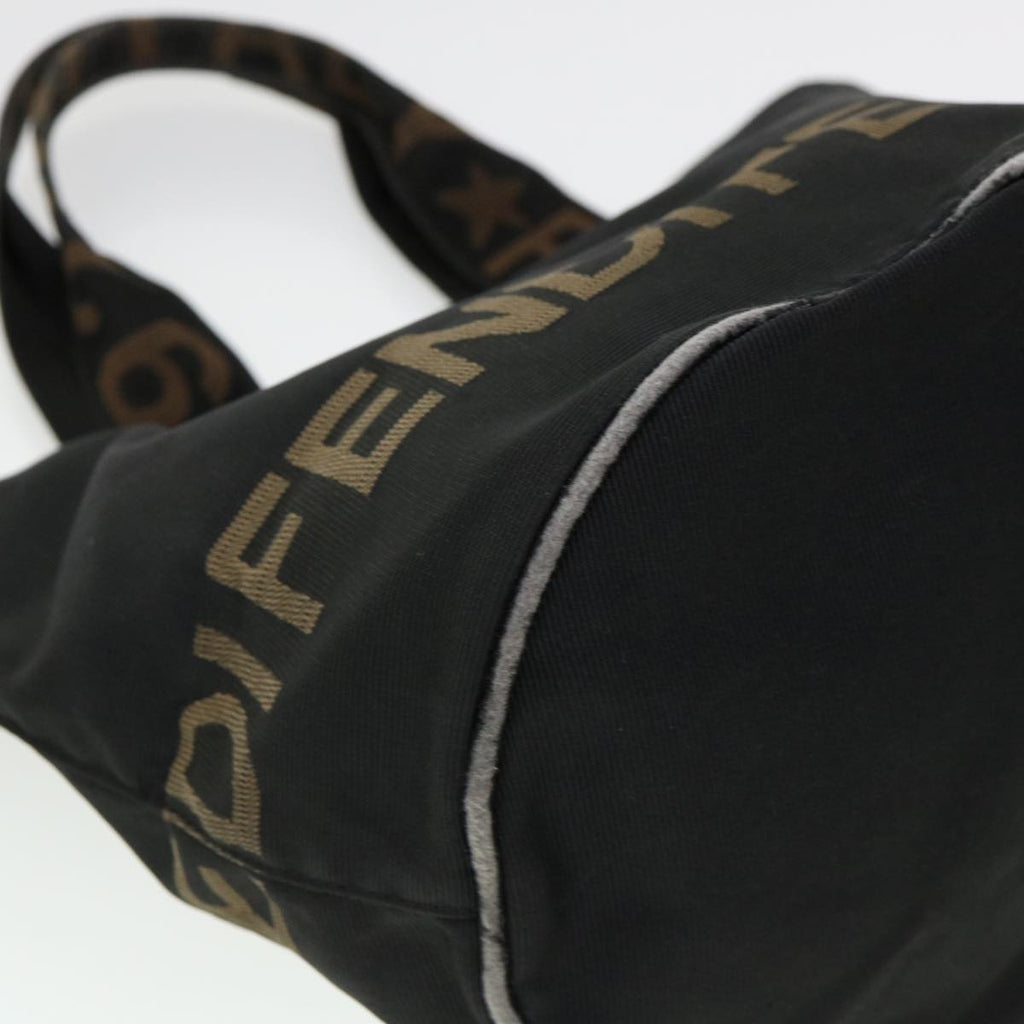 FENDI Hand Bag Nylon Black Brown yb084
