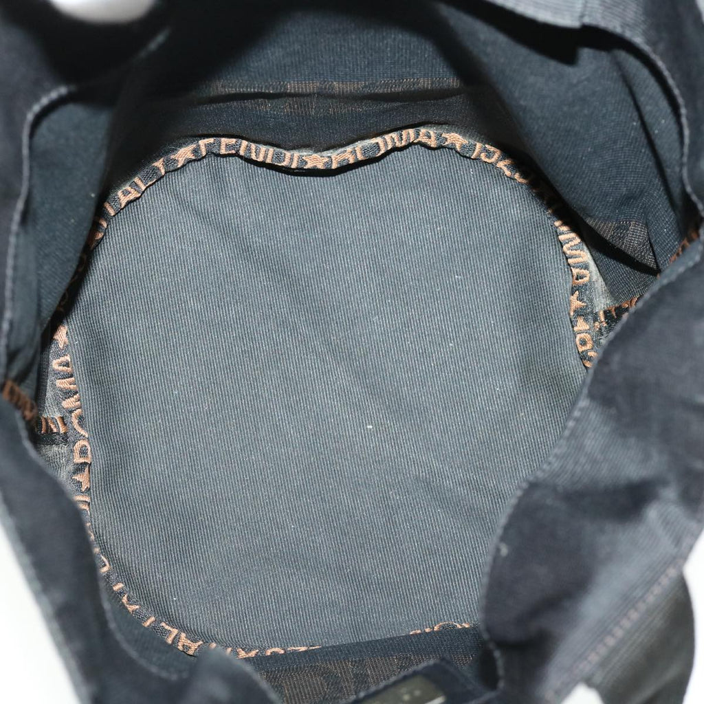 FENDI Hand Bag Nylon Black Brown yb084