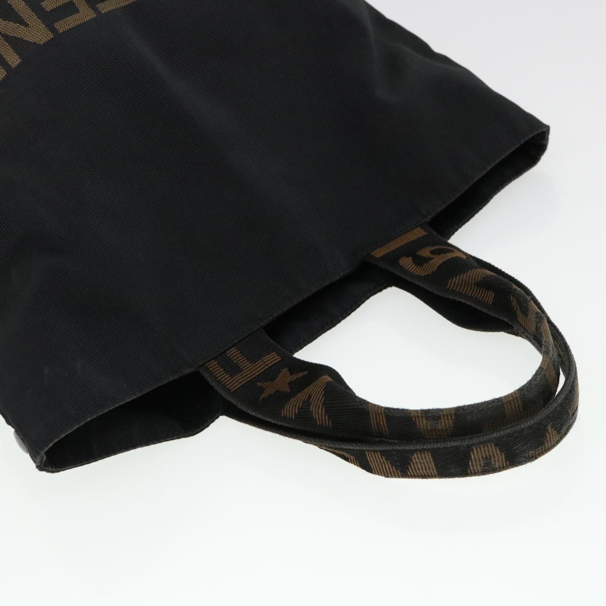 FENDI Hand Bag Nylon Black Brown yb084