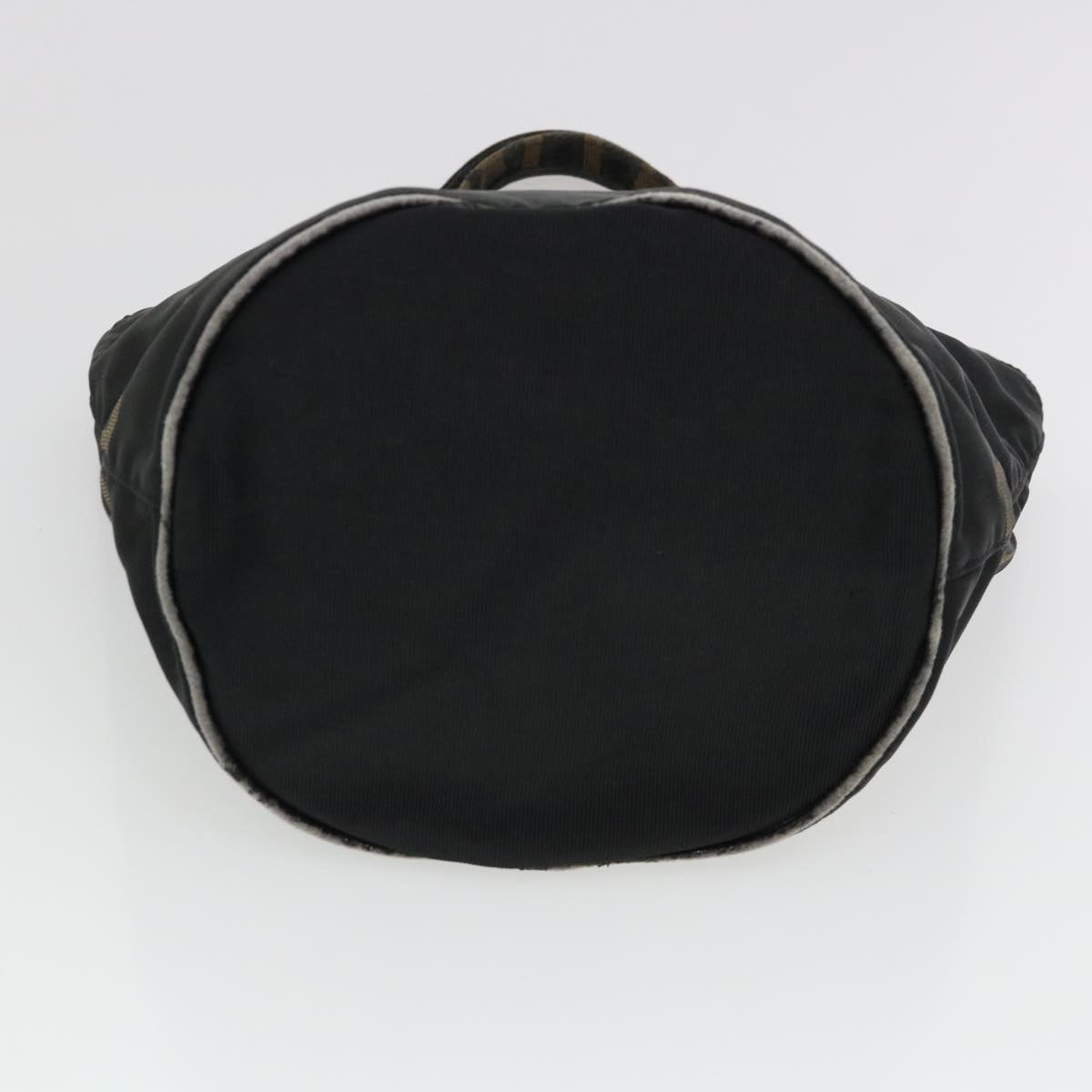 FENDI Hand Bag Nylon Black Brown yb084