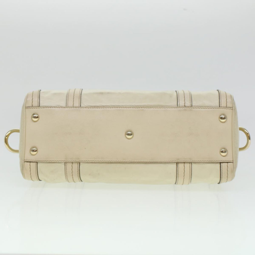 GUCCI Boston Bag Leather White 181487 yb122