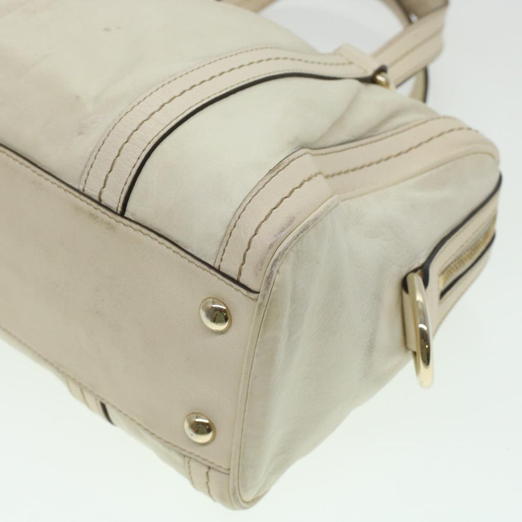 GUCCI Boston Bag Leather White 181487 yb122