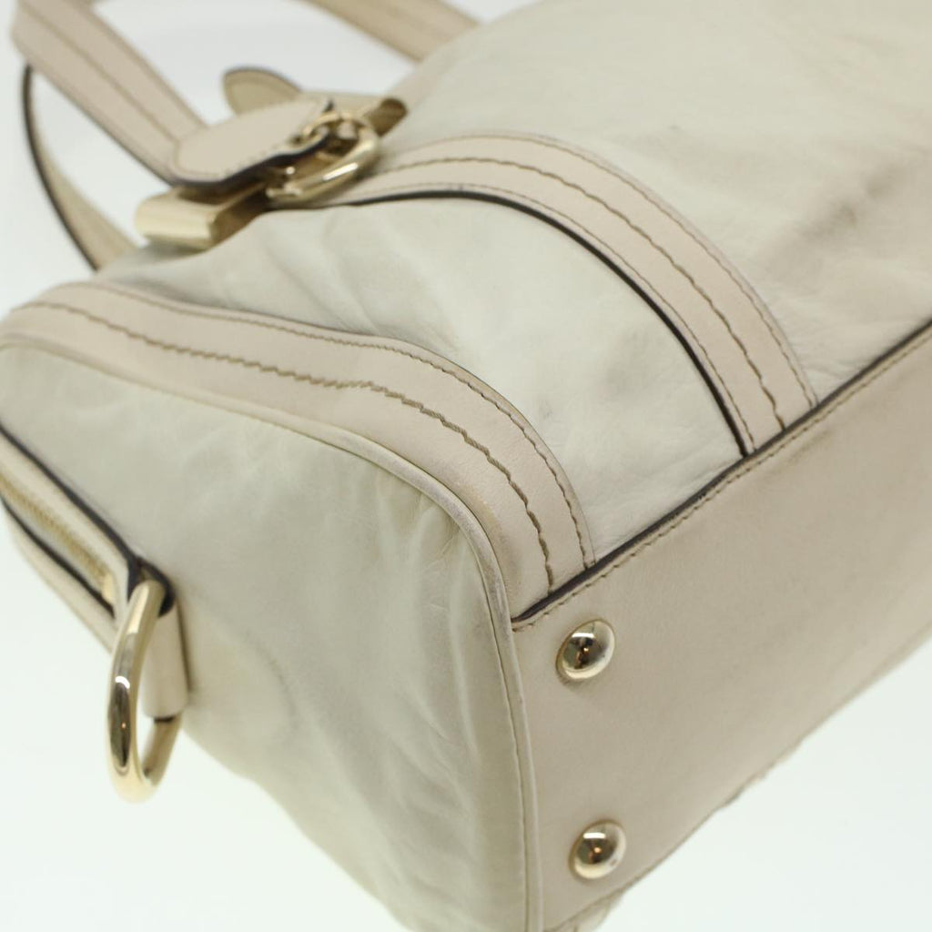 GUCCI Boston Bag Leather White 181487 yb122