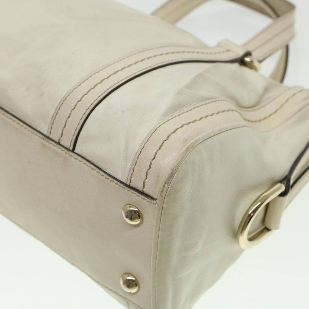 GUCCI Boston Bag Leather White 181487 yb122