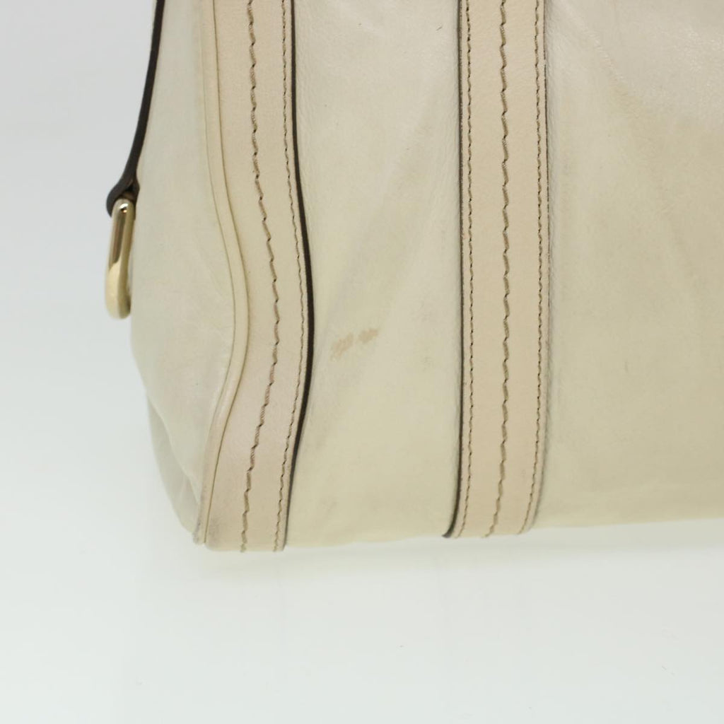 GUCCI Boston Bag Leather White 181487 yb122