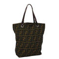 FENDI Zucca Canvas Hand Bag Black Brown yb171