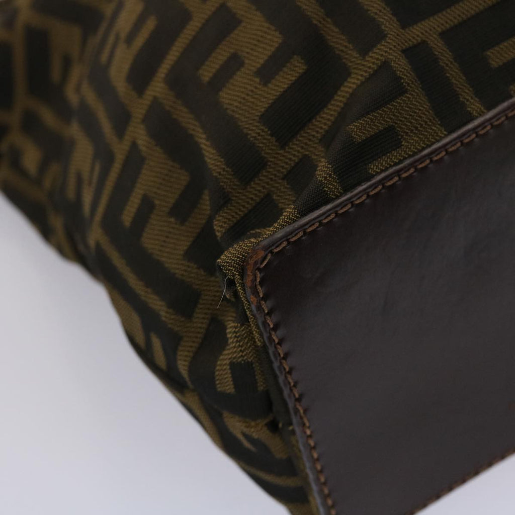 FENDI Zucca Canvas Hand Bag Black Brown yb171