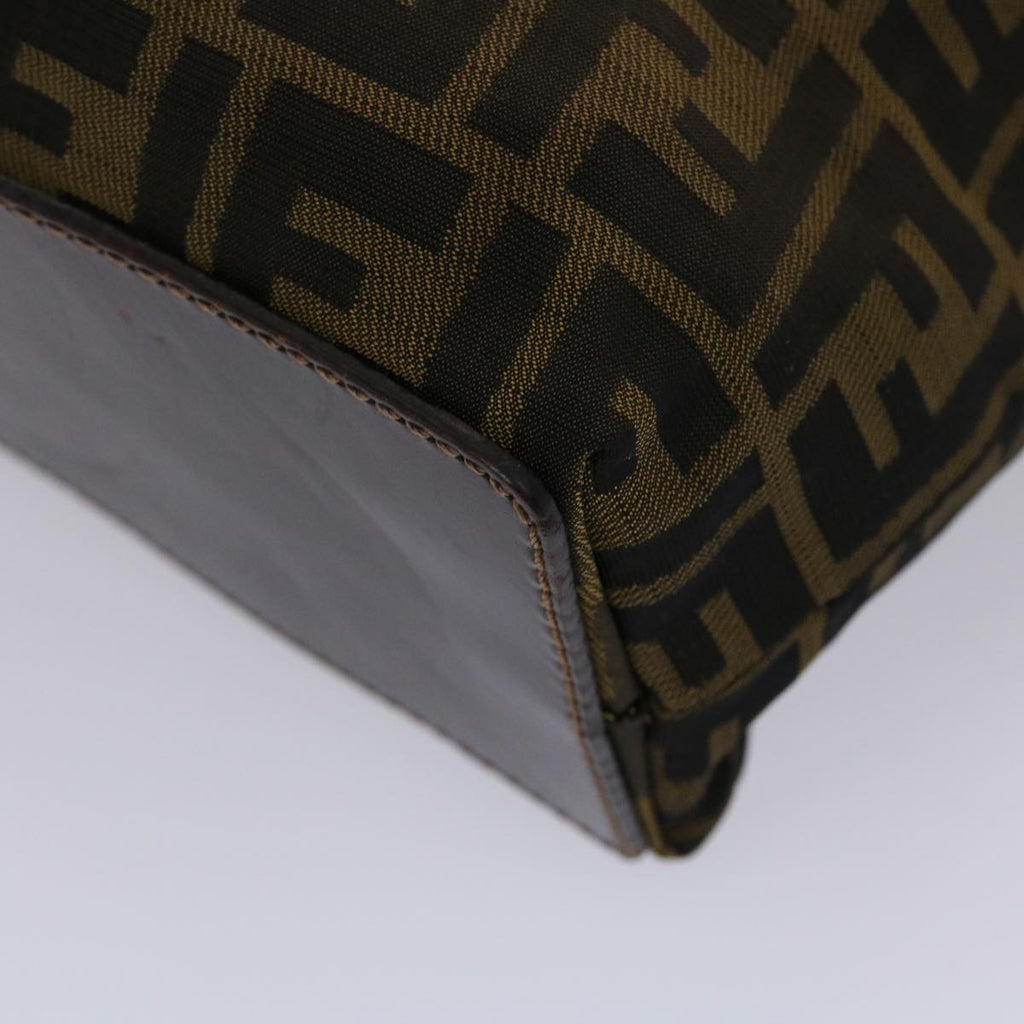 FENDI Zucca Canvas Hand Bag Black Brown yb171