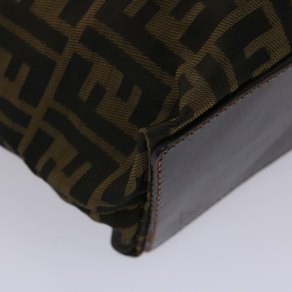 FENDI Zucca Canvas Hand Bag Black Brown yb171