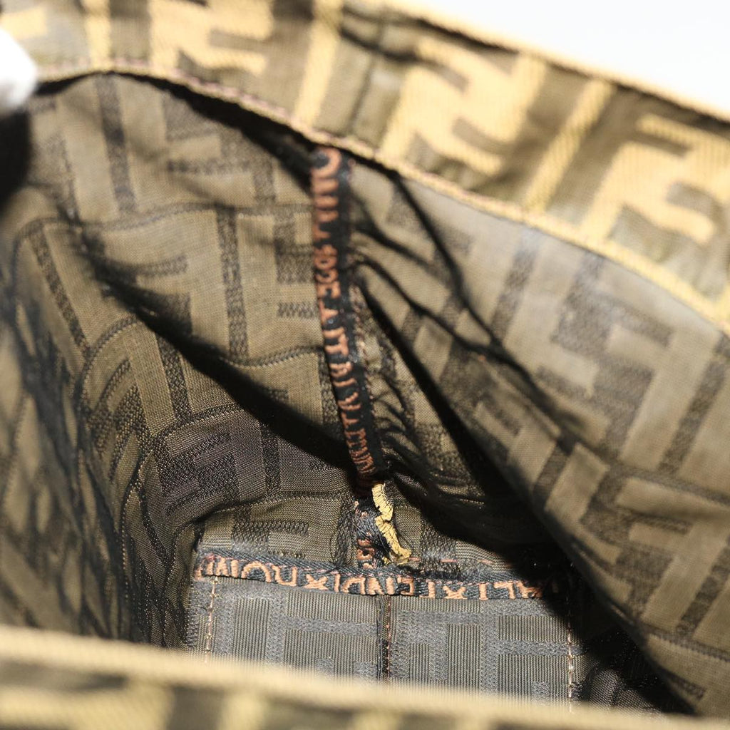 FENDI Zucca Canvas Hand Bag Black Brown yb171