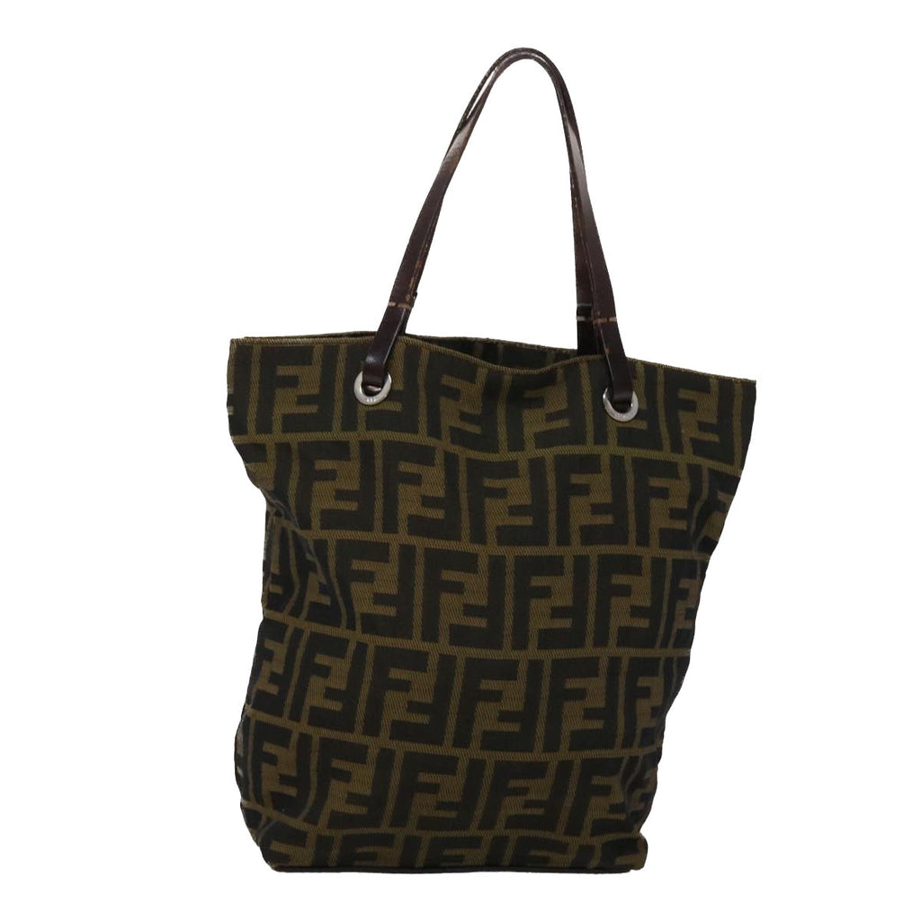 FENDI Zucca Canvas Hand Bag Black Brown yb171