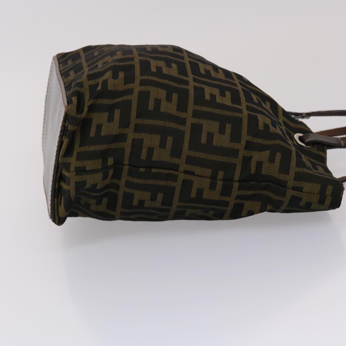 FENDI Zucca Canvas Hand Bag Black Brown yb171