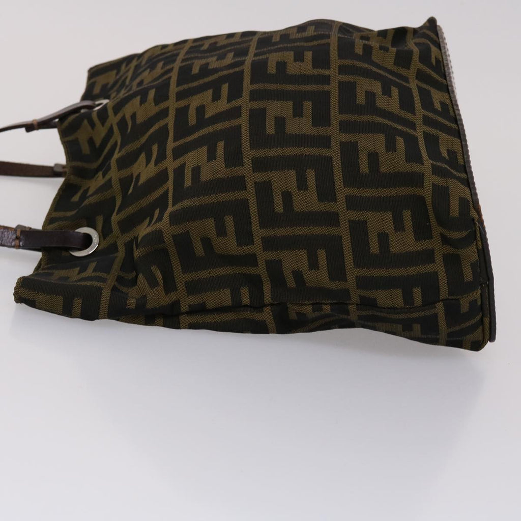 FENDI Zucca Canvas Hand Bag Black Brown yb171
