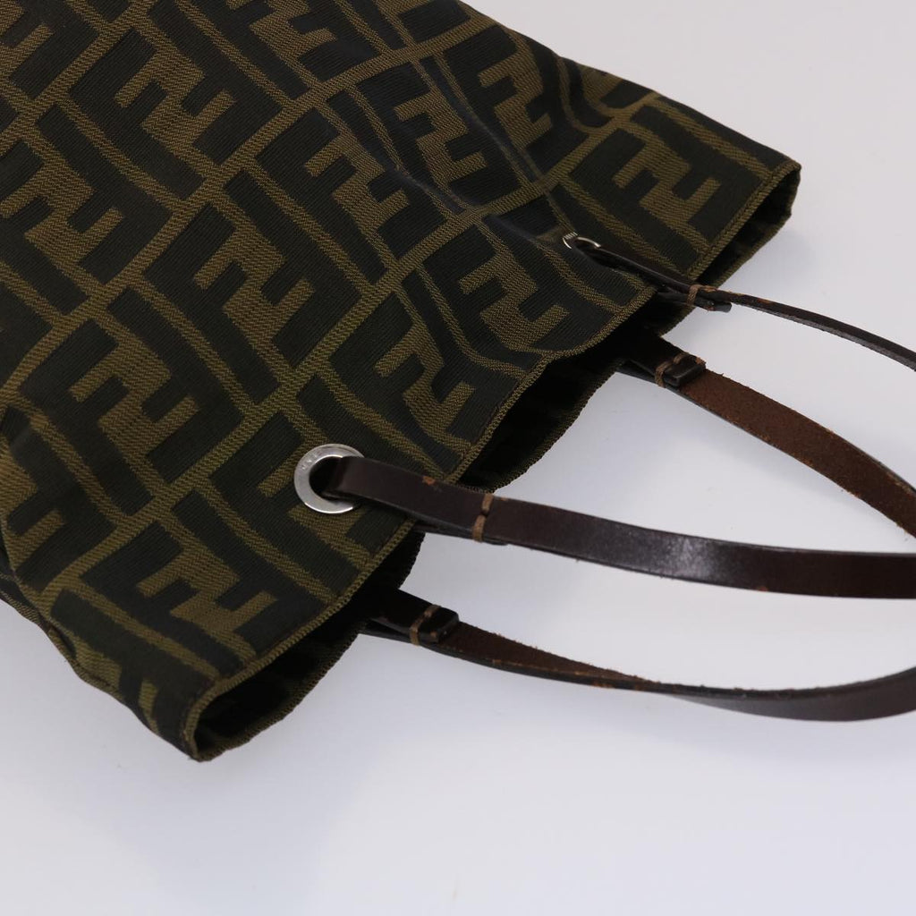 FENDI Zucca Canvas Hand Bag Black Brown yb171