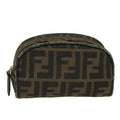 FENDI Zucca Canvas Pouch Black Brown yb178