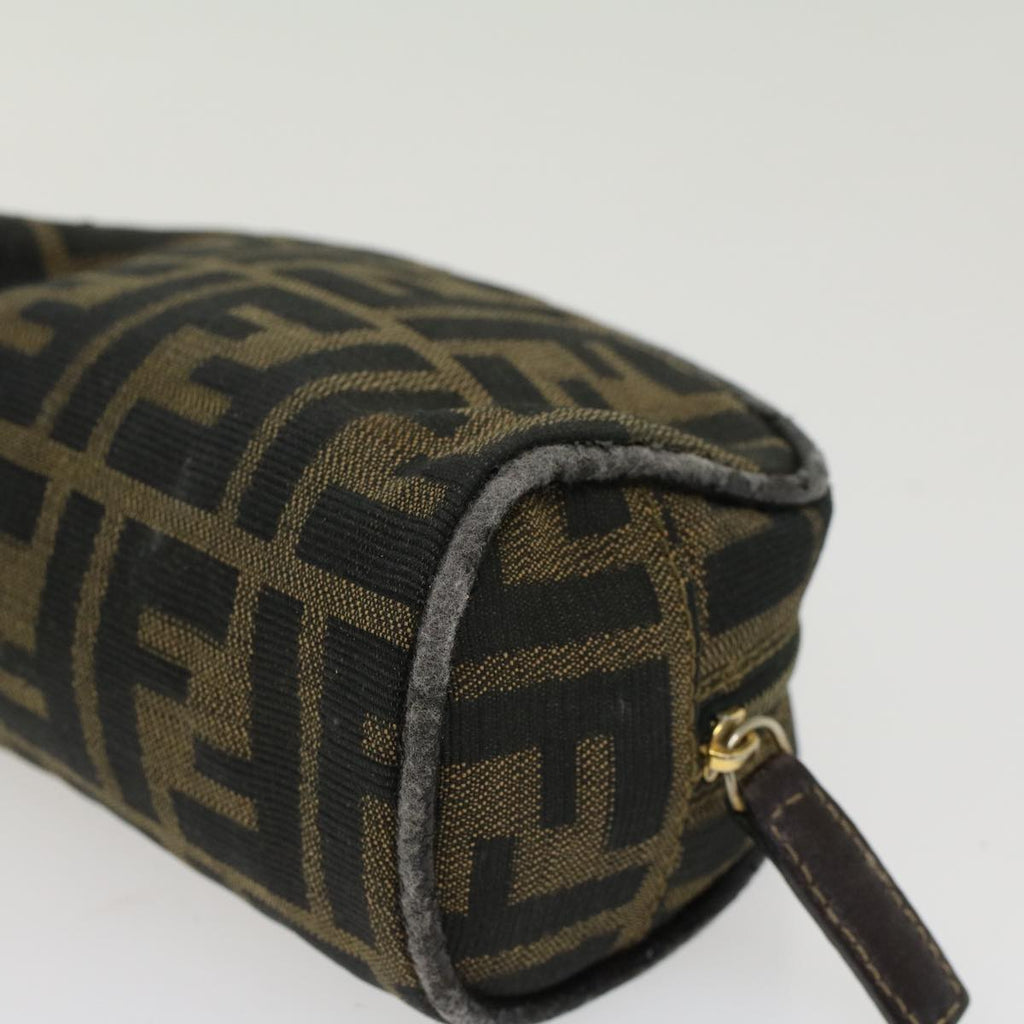 FENDI Zucca Canvas Pouch Black Brown yb178