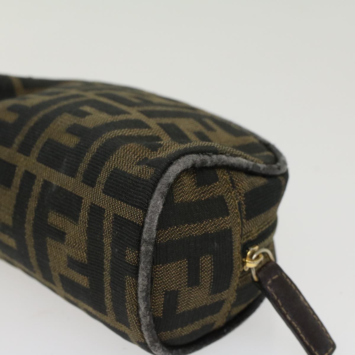 FENDI Zucca Canvas Pouch Black Brown yb178