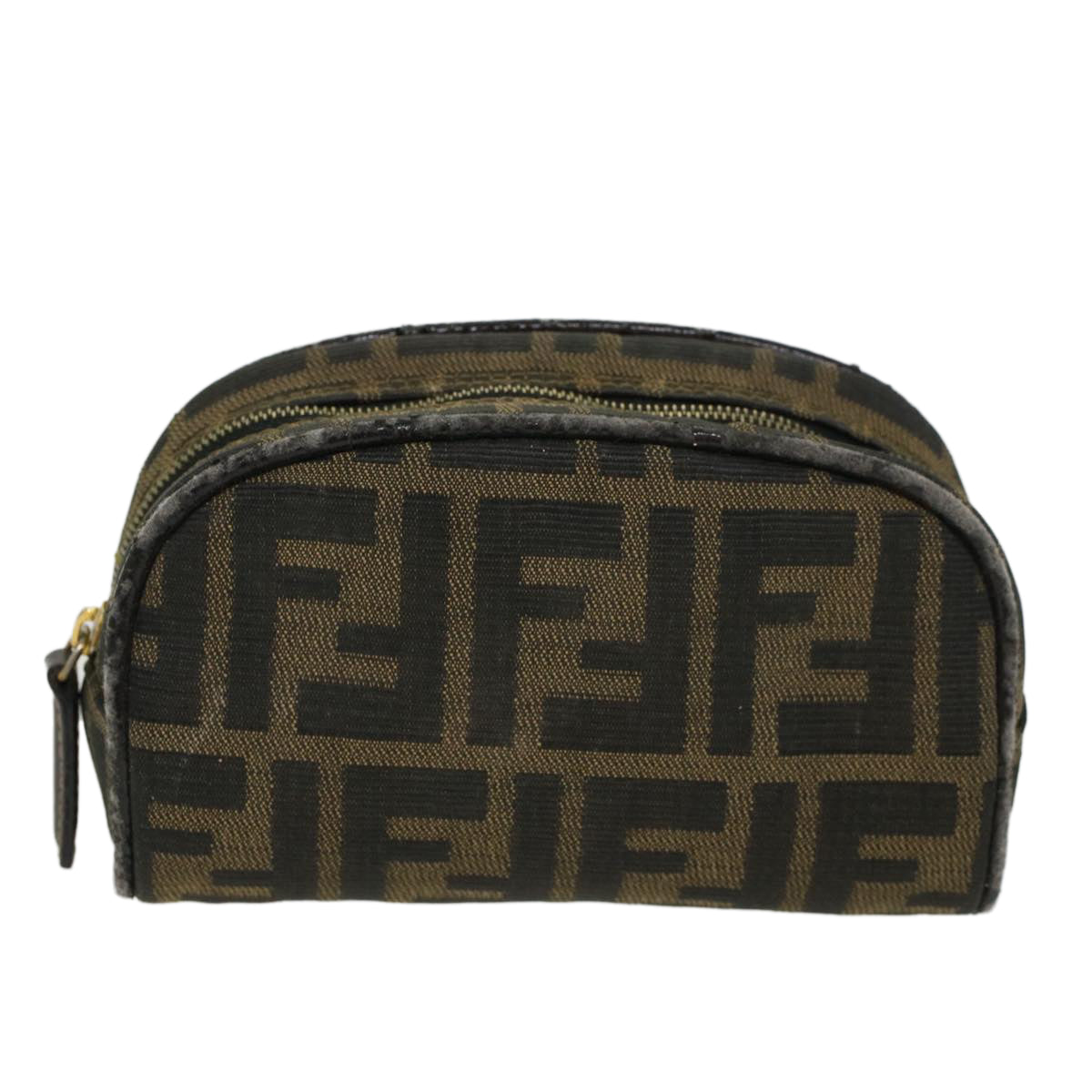 FENDI Zucca Canvas Pouch Black Brown yb178
