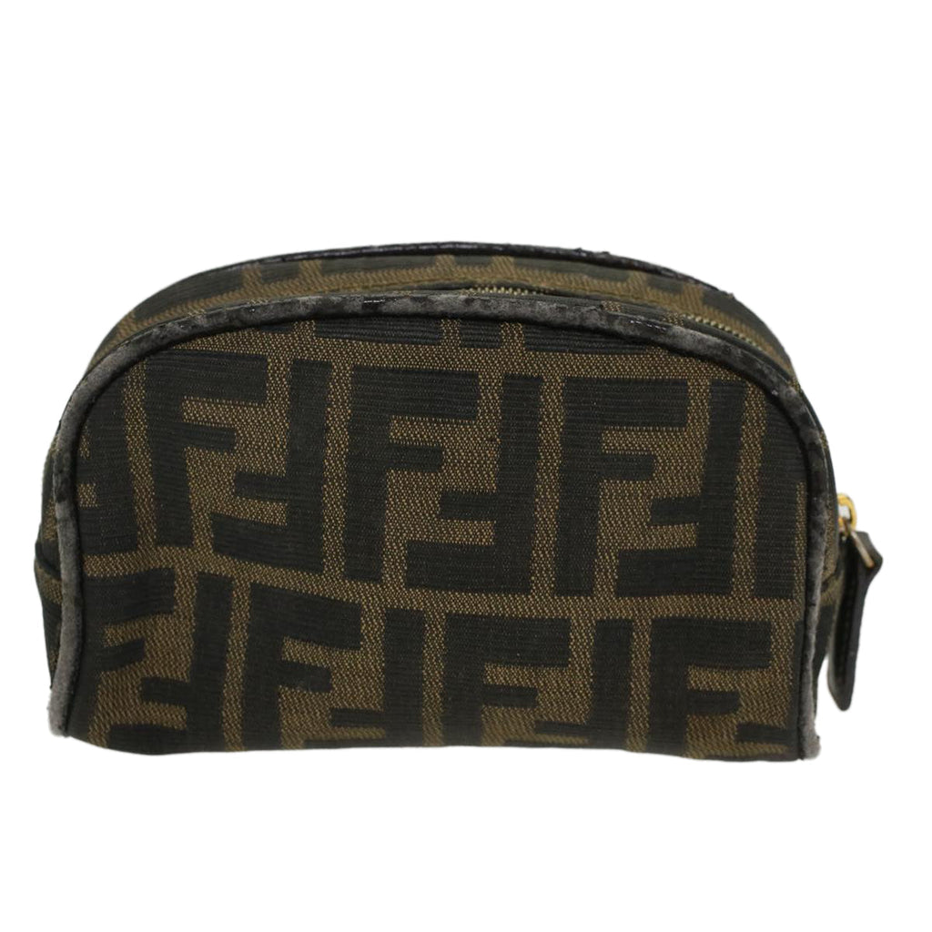 FENDI Zucca Canvas Pouch Black Brown yb178