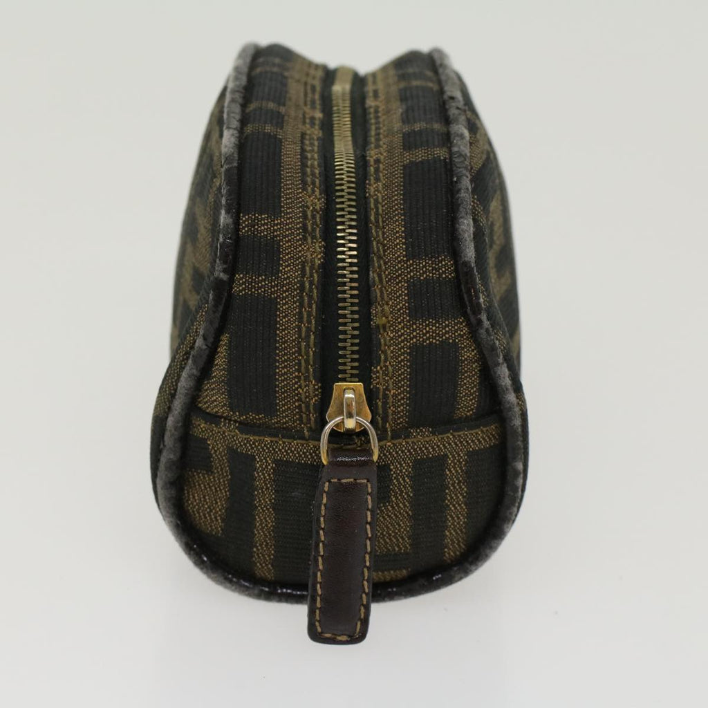 FENDI Zucca Canvas Pouch Black Brown yb178