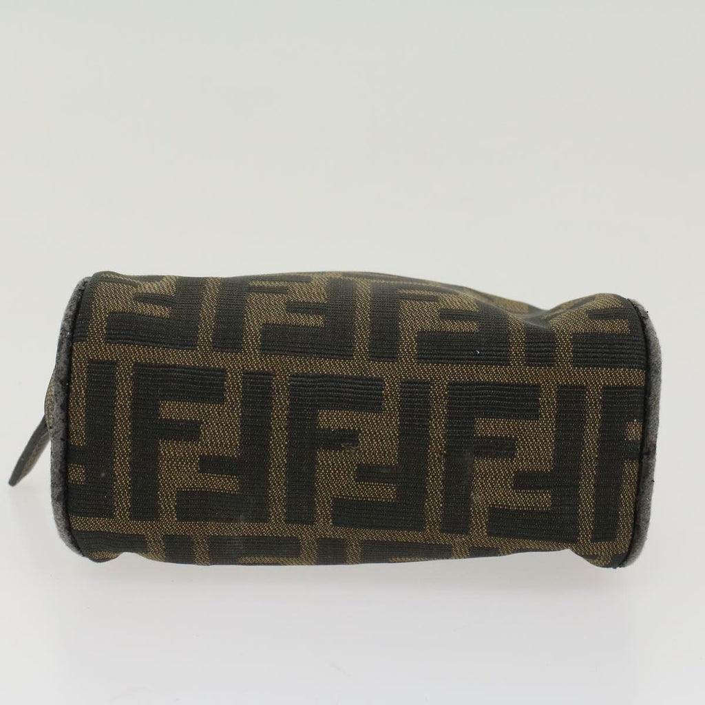 FENDI Zucca Canvas Pouch Black Brown yb178