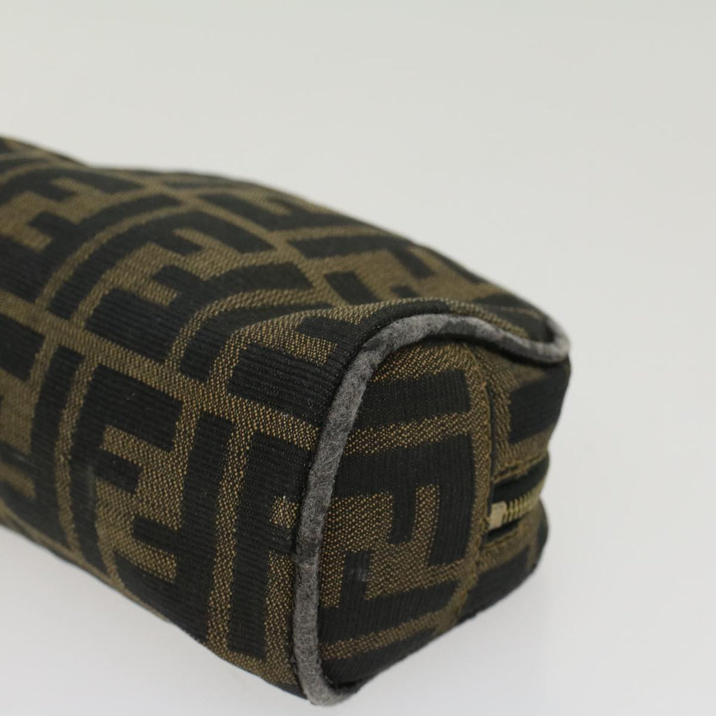 FENDI Zucca Canvas Pouch Black Brown yb178