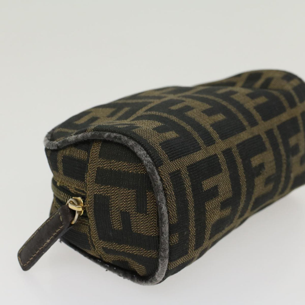 FENDI Zucca Canvas Pouch Black Brown yb178