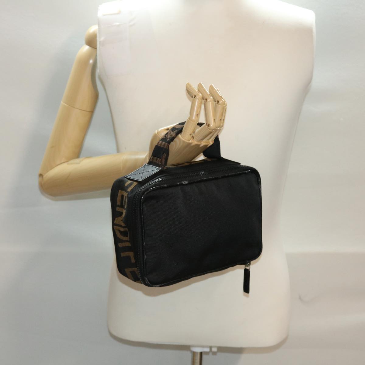 FENDI Hand Bag Nylon Black yb205