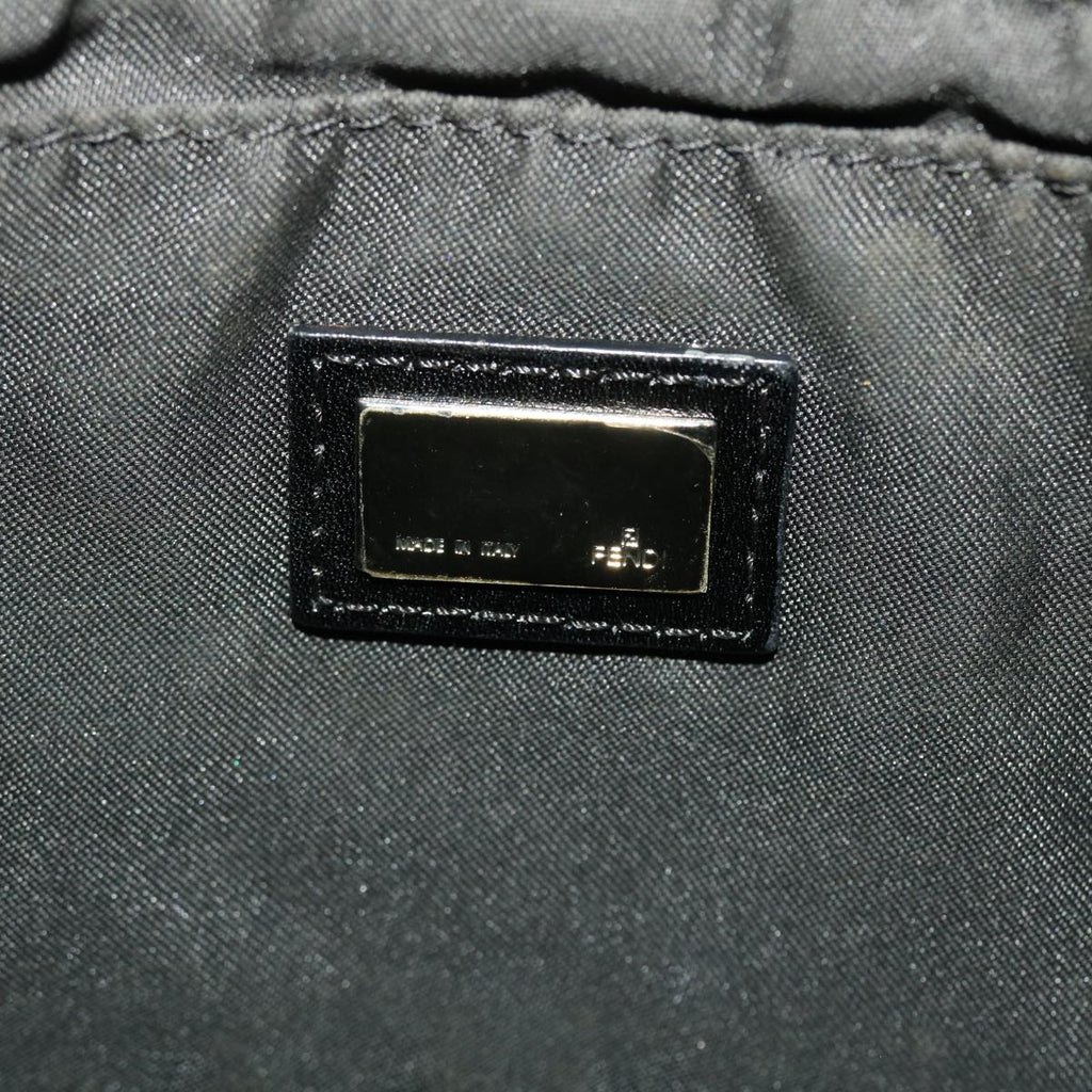 FENDI Zucchino Canvas Shoulder Bag Black yb237