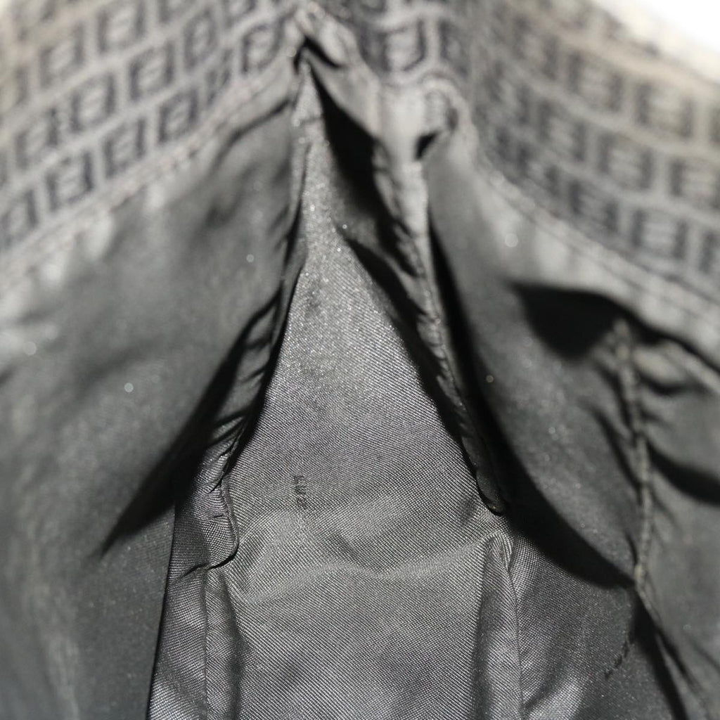 FENDI Zucchino Canvas Shoulder Bag Black yb237
