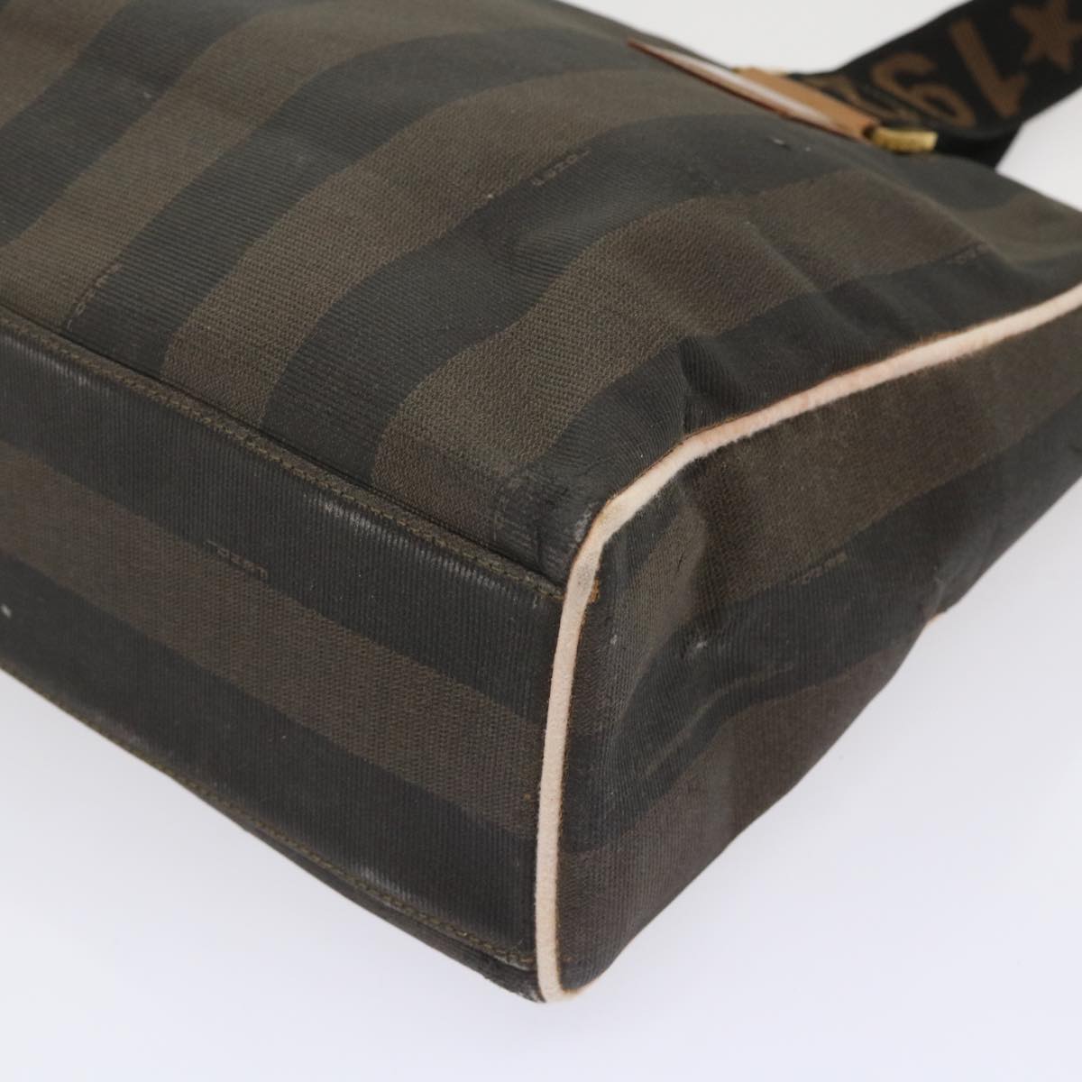 FENDI Pecan Canvas Shoulder Bag Brown Black yb253