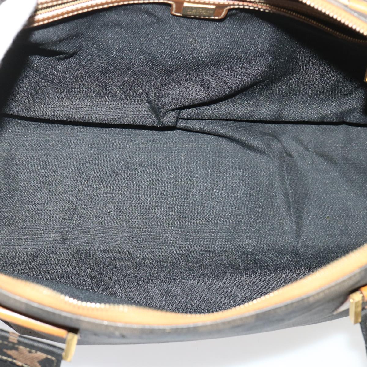 FENDI Pecan Canvas Shoulder Bag Brown Black yb253