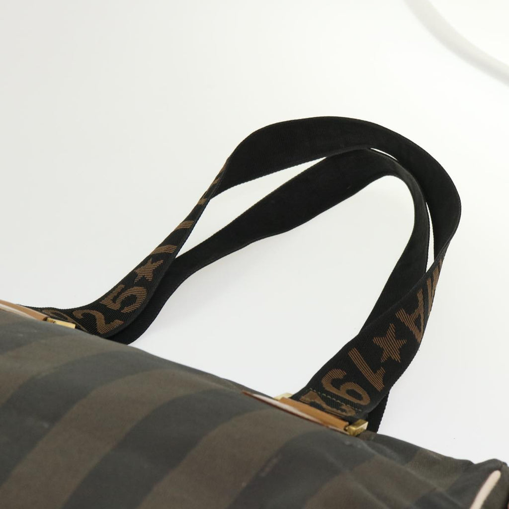 FENDI Pecan Canvas Shoulder Bag Brown Black yb253