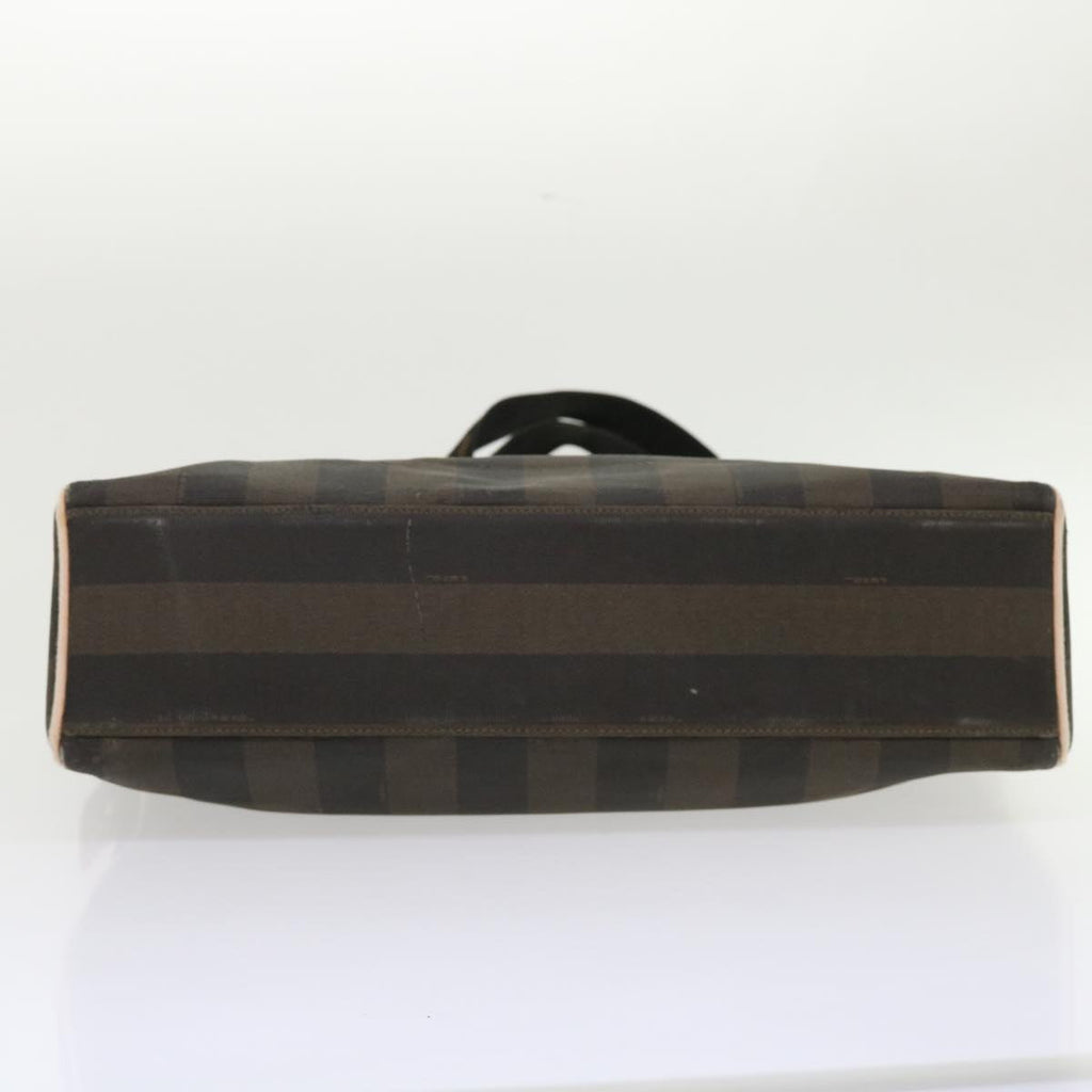 FENDI Pecan Canvas Shoulder Bag Brown Black yb253