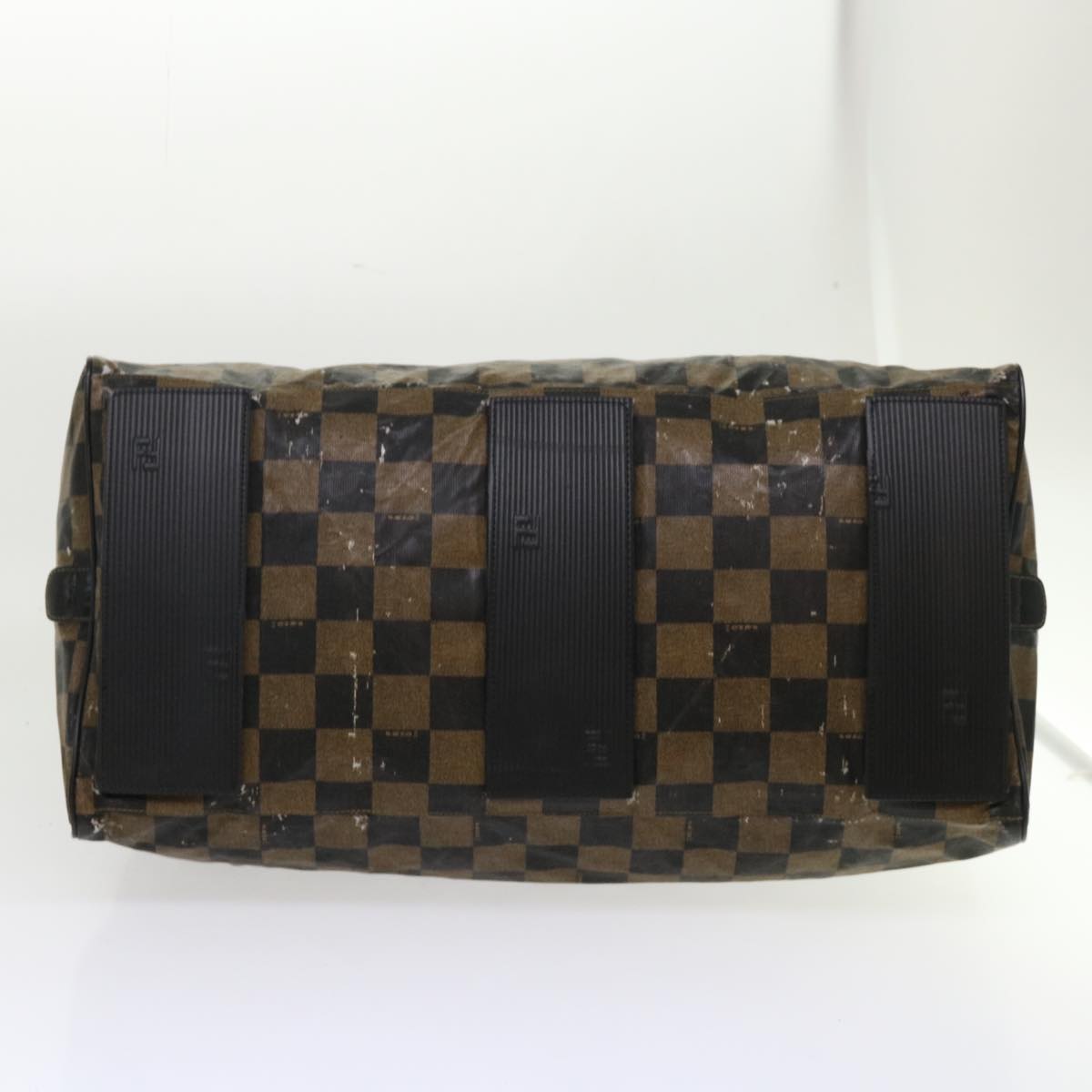 FENDI Pequin Zucchino Canvas Pouch Boston Bag Nylon 4Set Brown Black yb255