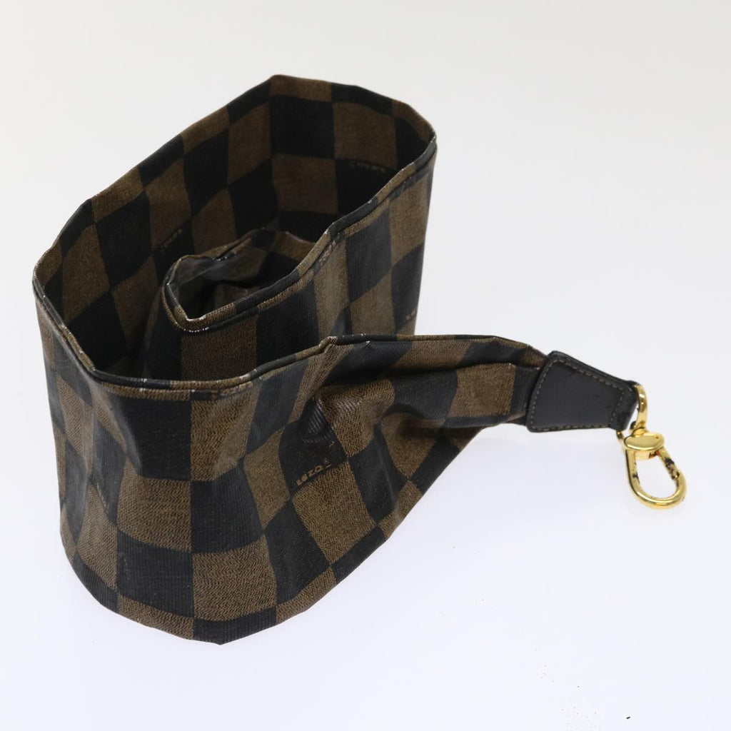 FENDI Pequin Zucchino Canvas Pouch Boston Bag Nylon 4Set Brown Black yb255