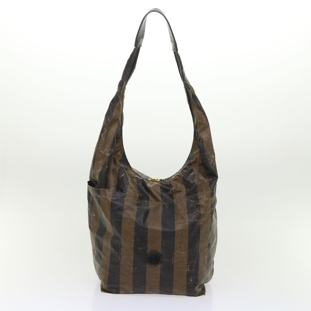 FENDI Pequin Zucchino Canvas Pouch Boston Bag Nylon 4Set Brown Black yb255