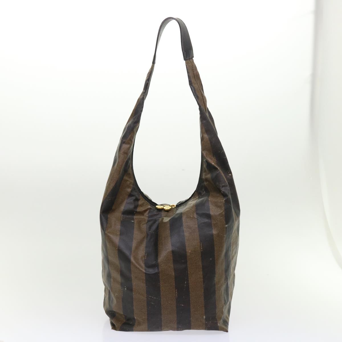 FENDI Pequin Zucchino Canvas Pouch Boston Bag Nylon 4Set Brown Black yb255
