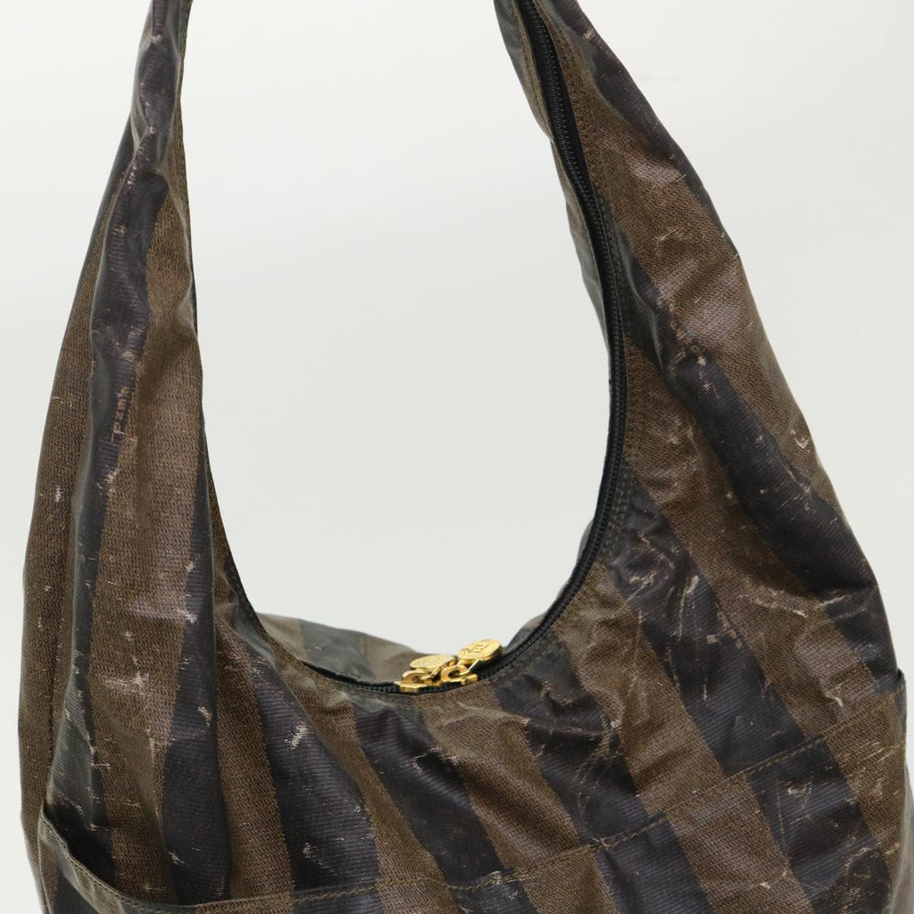 FENDI Pequin Zucchino Canvas Pouch Boston Bag Nylon 4Set Brown Black yb255