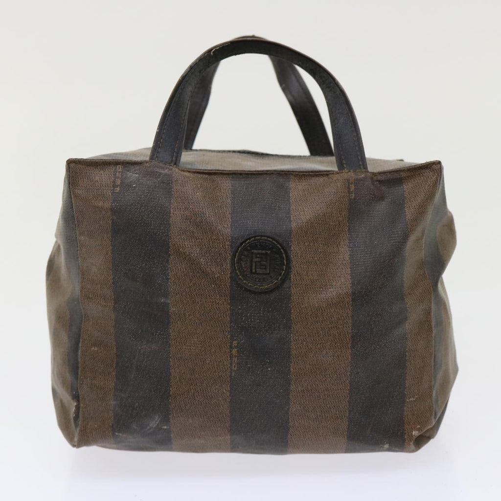 FENDI Pequin Zucchino Canvas Pouch Boston Bag Nylon 4Set Brown Black yb255