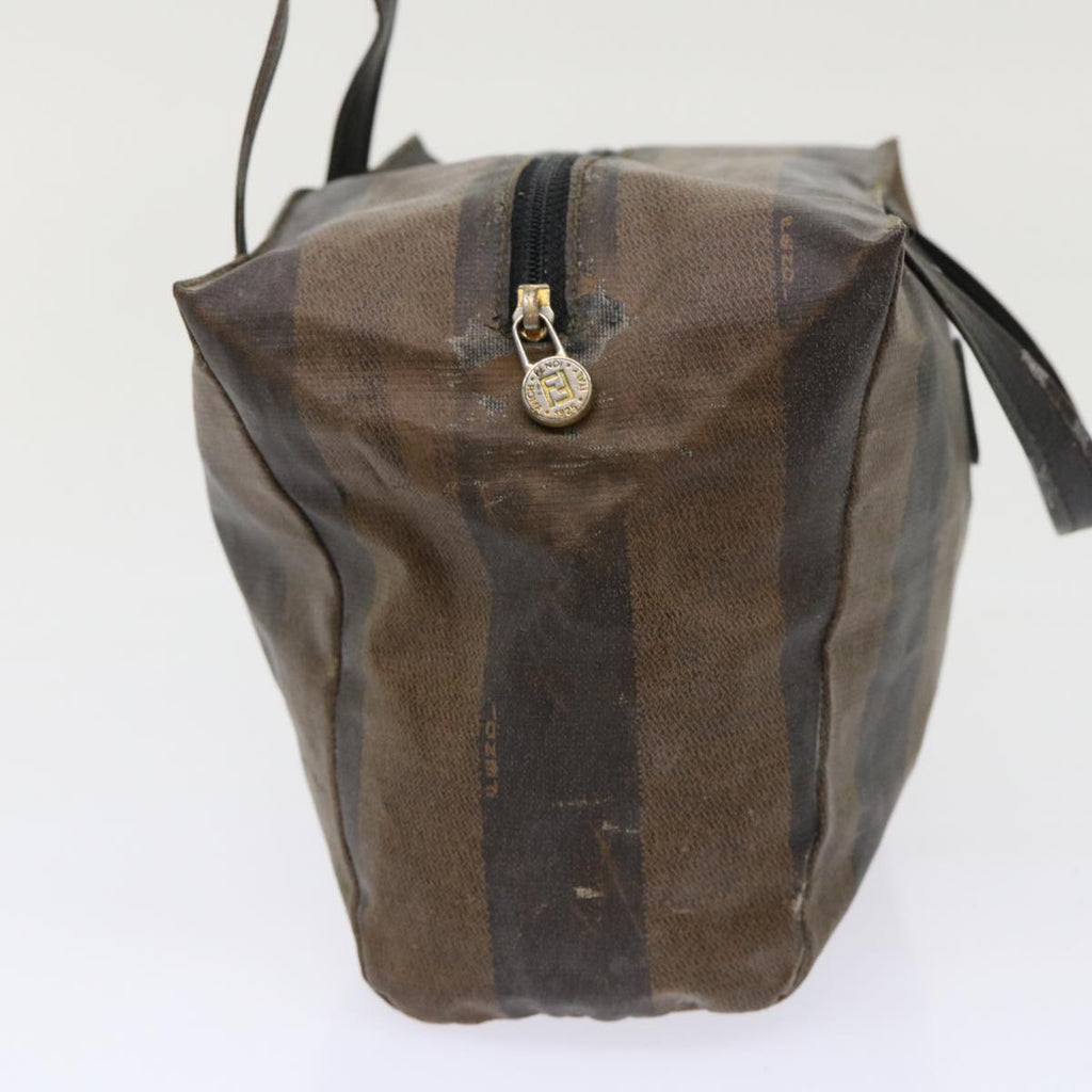 FENDI Pequin Zucchino Canvas Pouch Boston Bag Nylon 4Set Brown Black yb255