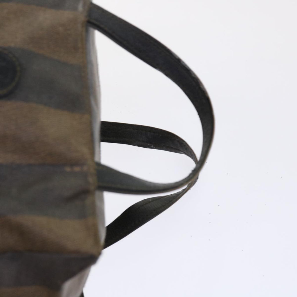 FENDI Pequin Zucchino Canvas Pouch Boston Bag Nylon 4Set Brown Black yb255