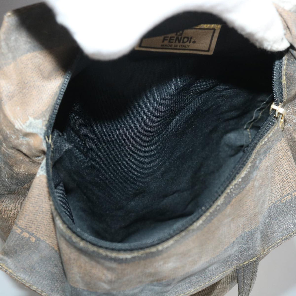 FENDI Pequin Zucchino Canvas Pouch Boston Bag Nylon 4Set Brown Black yb255