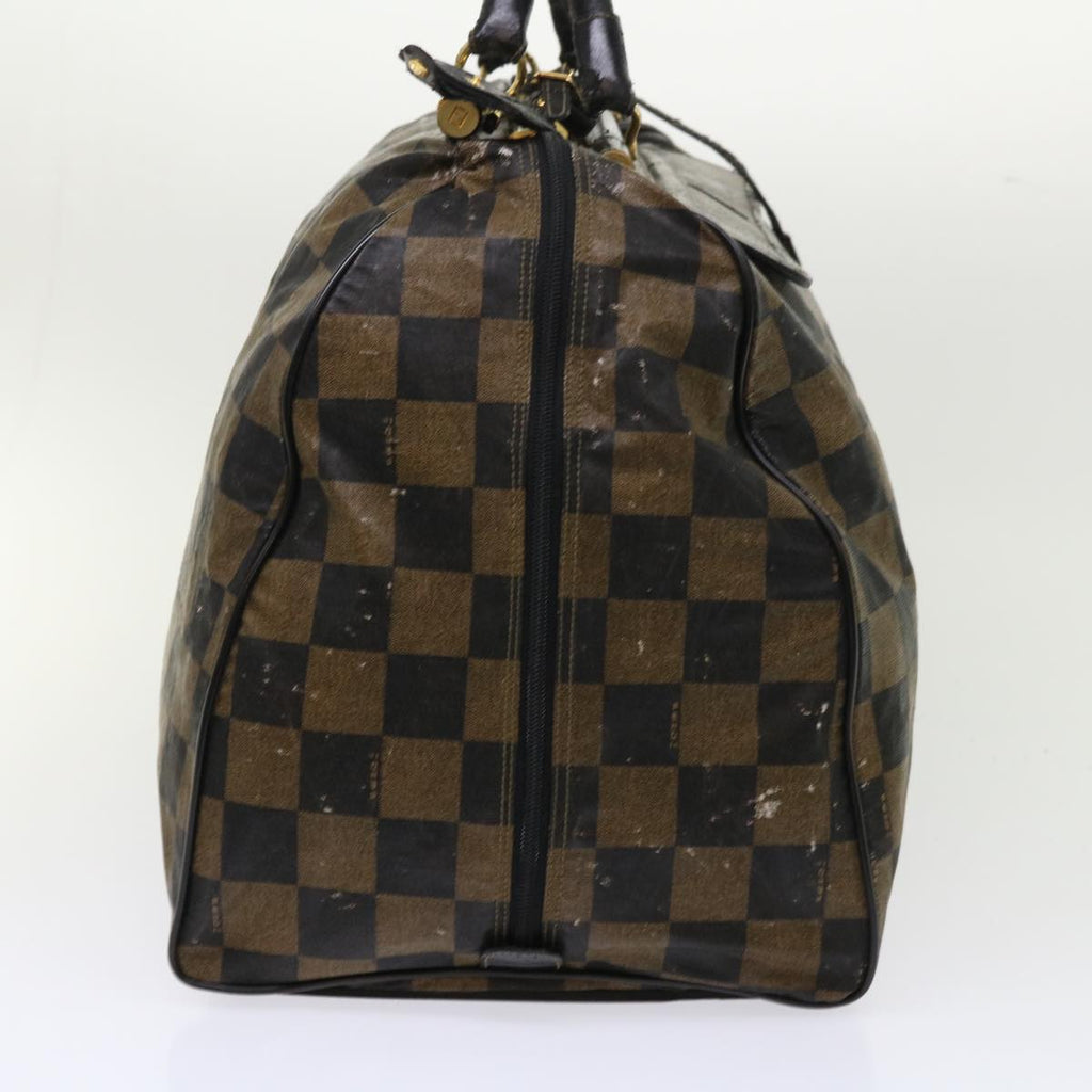 FENDI Pequin Zucchino Canvas Pouch Boston Bag Nylon 4Set Brown Black yb255
