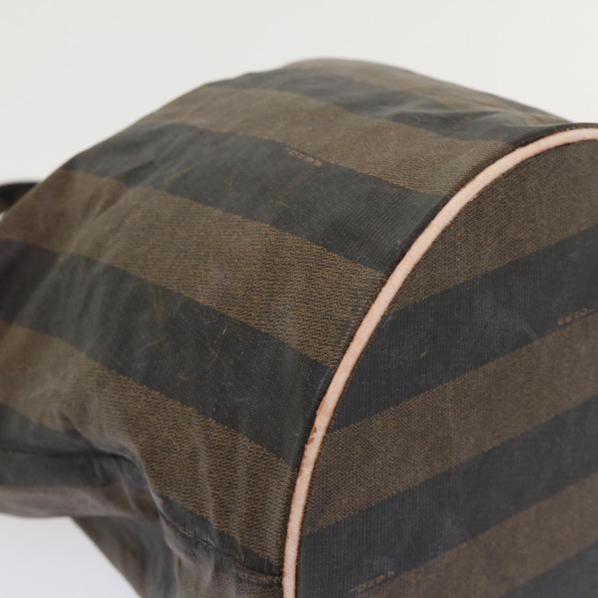 FENDI Pecan Canvas Hand Bag Nylon Brown Black yb256