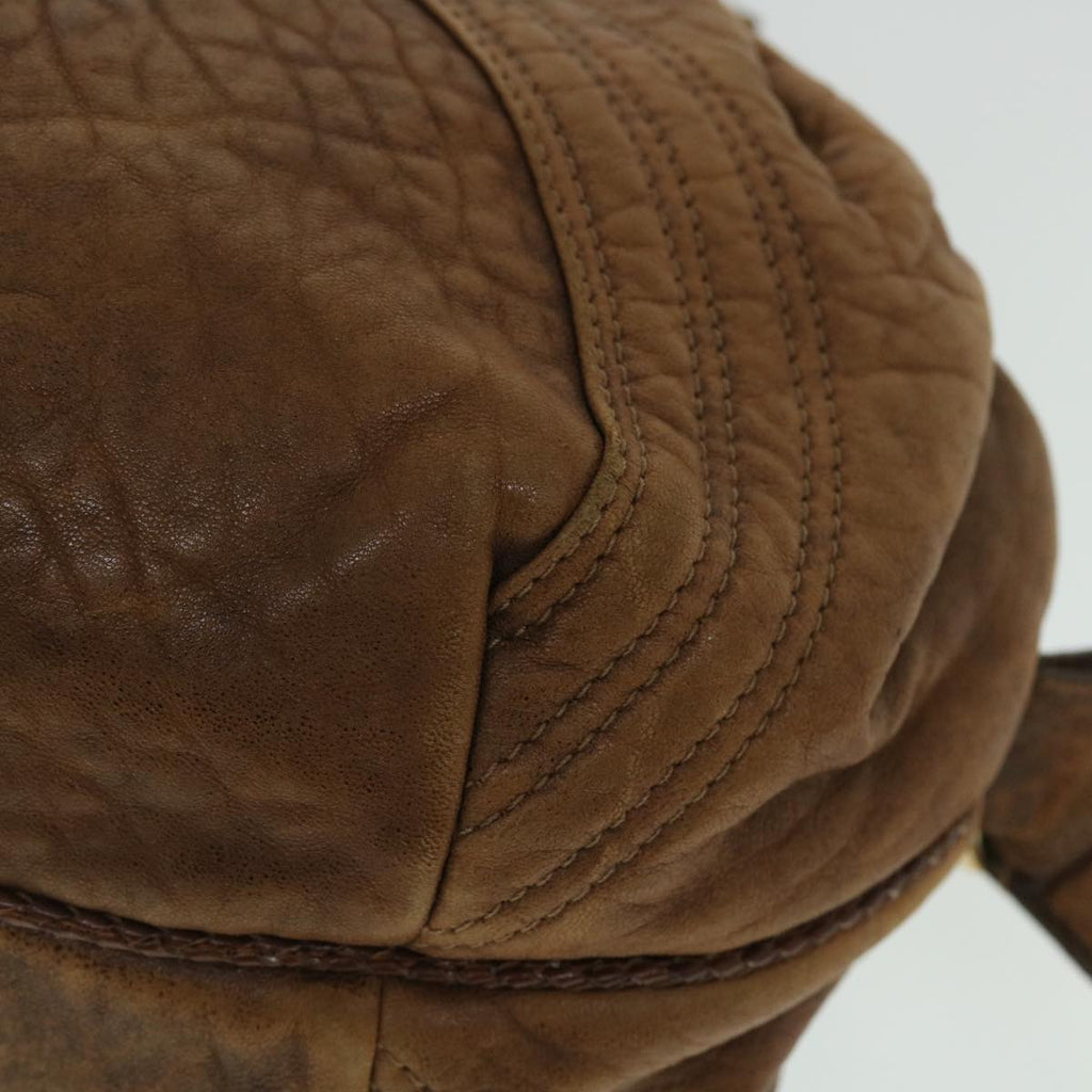 FENDI Spy Hand Bag Leather Brown yb290